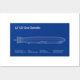 LZ 127 Graf Zeppelin Airship - ADpng Posters and Art